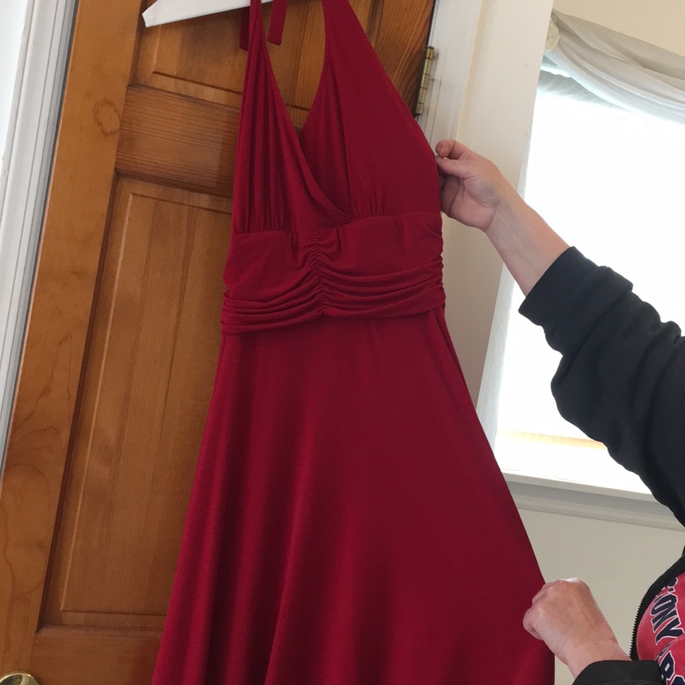 Ronni Nicole Red Halter Mini Dress